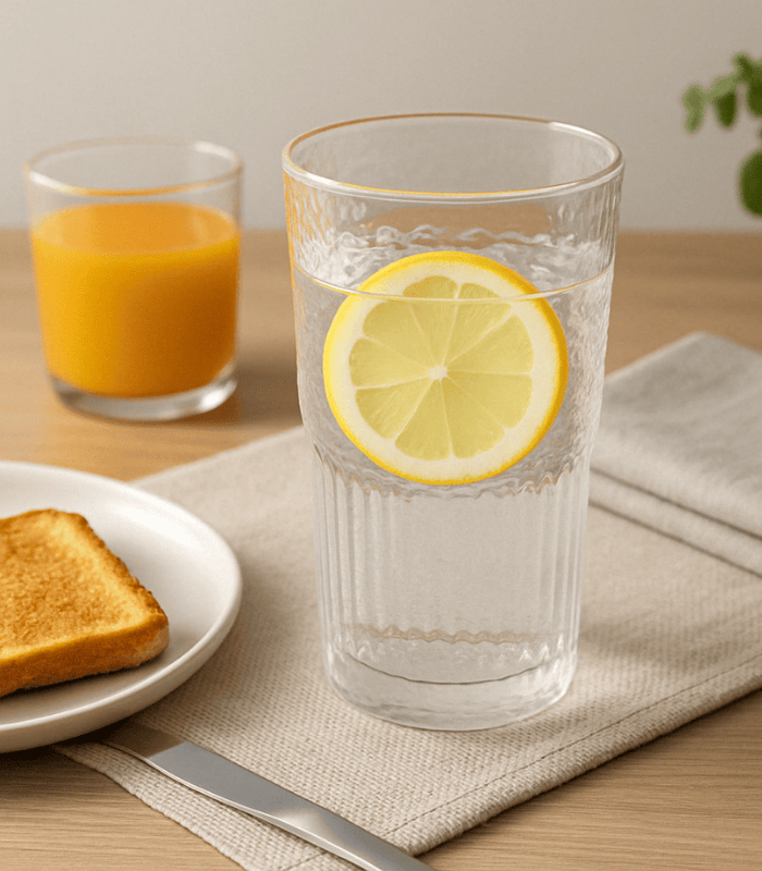 Special 690ml Large Drinking Glass Set of 6 – Textured Highball Tumbler for Water, Juice & Cocktails