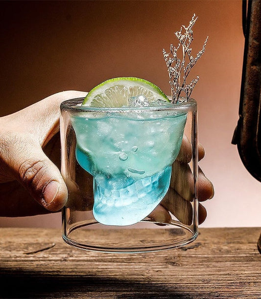 250ml Skull Glass Tumbler – Double Wall Whiskey, Cocktail Glass for Bar, Party & Gifting