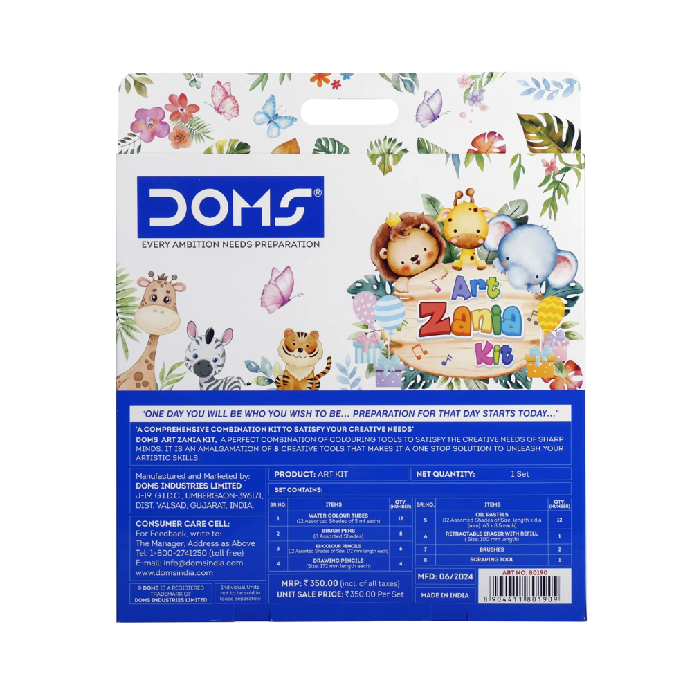 DOMS Art Zania Kit for Kids – 350 Pieces | Complete Coloring & Drawing Gift Set PACK OF 1
