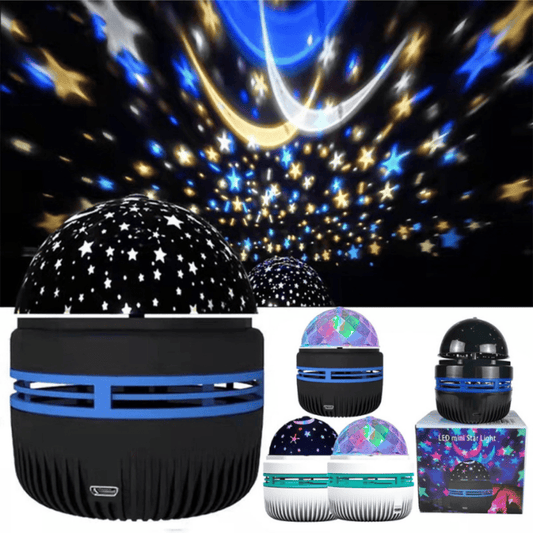 LED Mini Star Projector Light – USB Rechargeable Night Lamp with Rotating Starry Sky & Moon Projection for Bedroom, Kids, and Home Decor