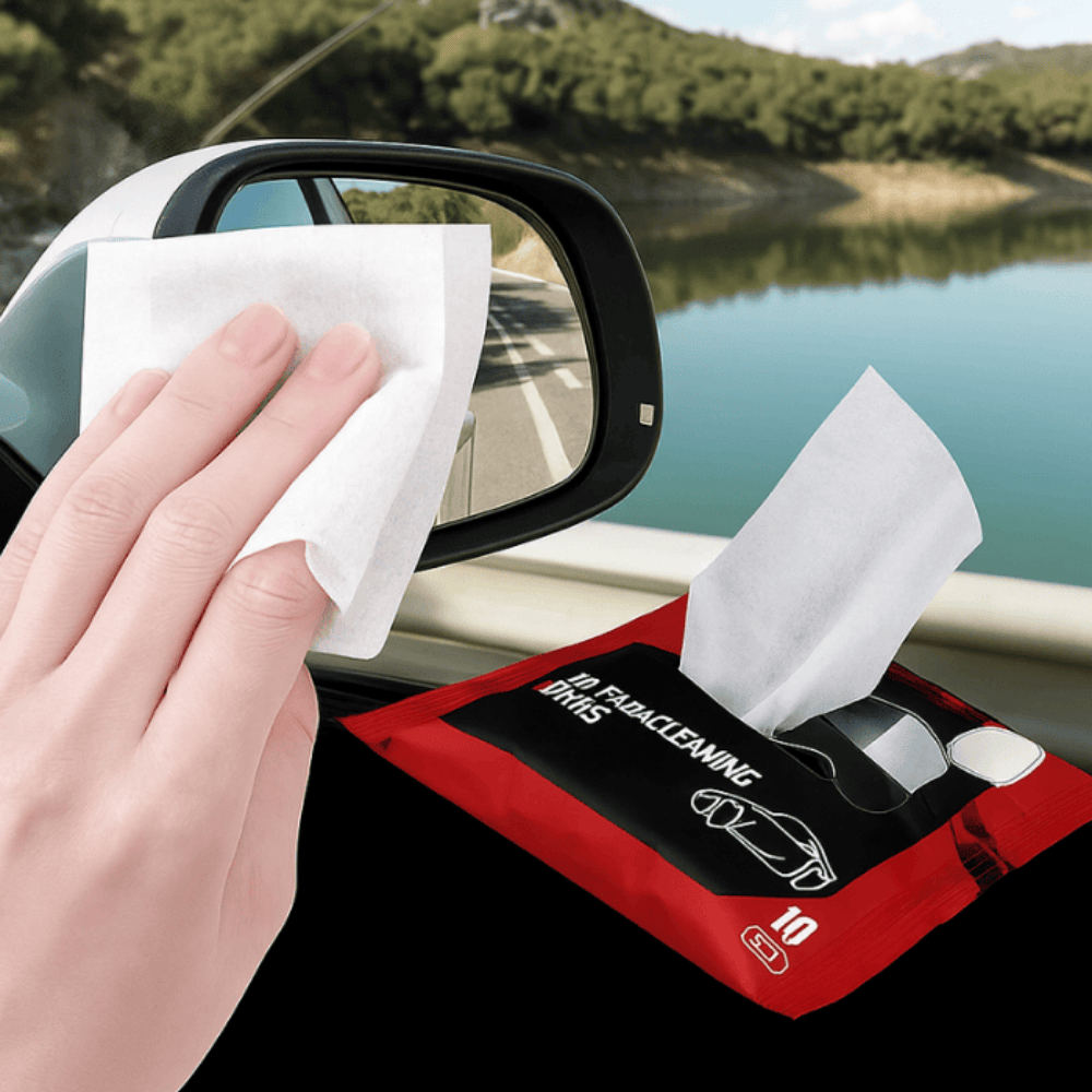 Car Glass Anti-Fog Oil Film Cleaning Wipes – 10 PCS
