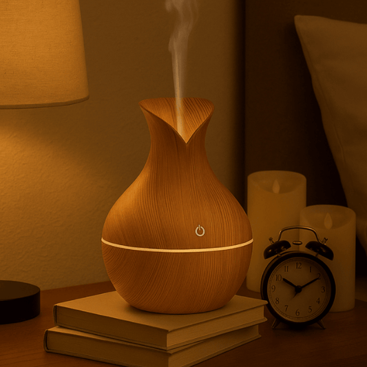 Wood Grain Aroma Diffuser – 14M Ultrasonic Essential Oil Humidifier for Home & Office