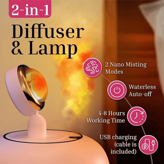 Flame Effect Lamp with Humidifier – 2-in-1 LED Ambient Light & Cool Mist Air Purifier