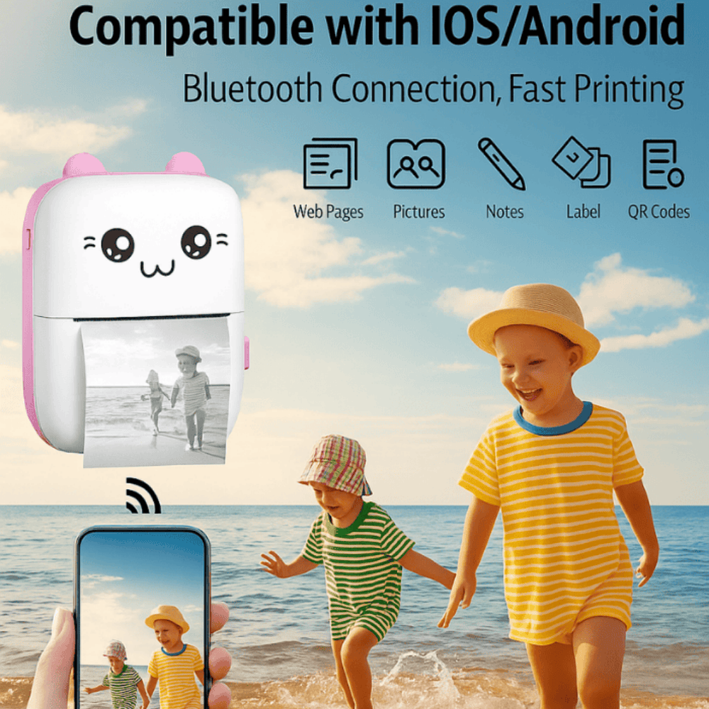 Mini Portable Printer – Wireless Pocket Thermal Printer for Photos, Notes, and Labels