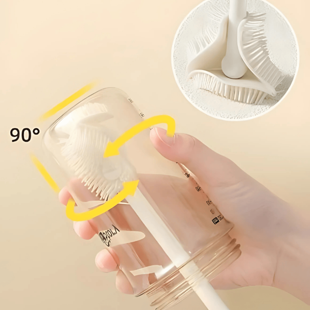 Silicone Bottle Cleaning Brush – Long Handle Scrubber for Bottles, Jars, and Glassware