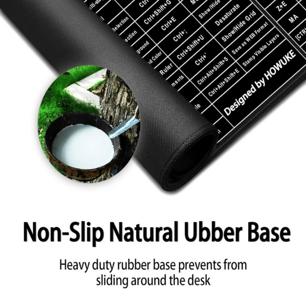 Large Shortcut Key Keyboard Mat – Office Desk Mat with Excel, Word, CAD & Photoshop Shortcuts