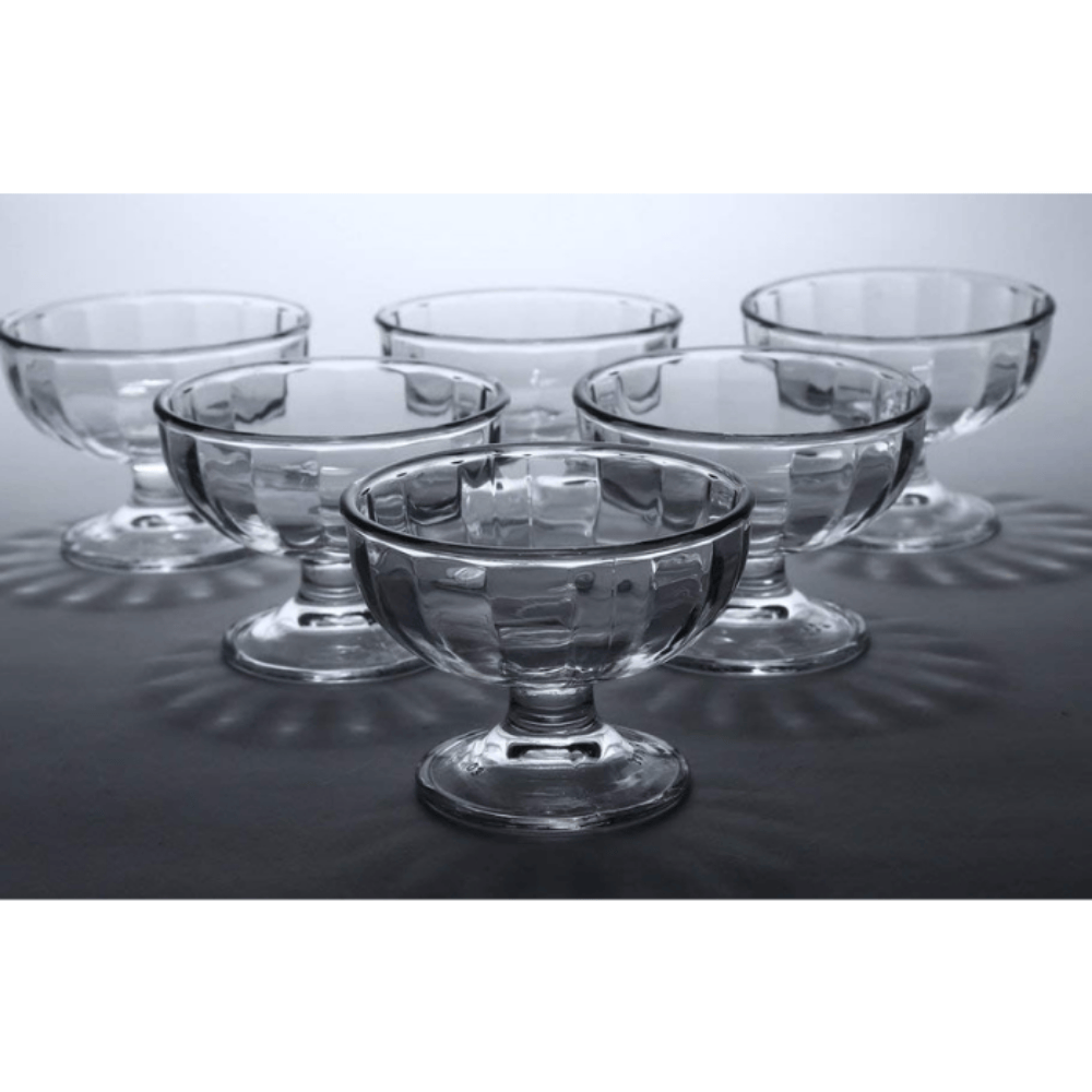 190 ml Glass Ice Cream Cup Set of 6 – Elegant Dessert Bowls for Sundaes, Pudding & More