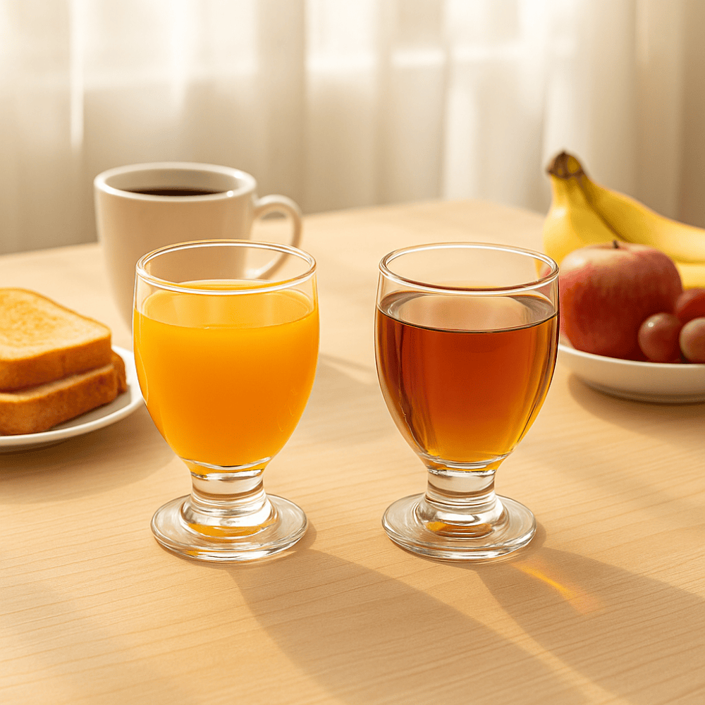 Red Cherry Goblet Juice Glass Set of 6 – 170ml | Elegant Stemmed Glasses for Juice, Cocktails, Mocktails & Desserts