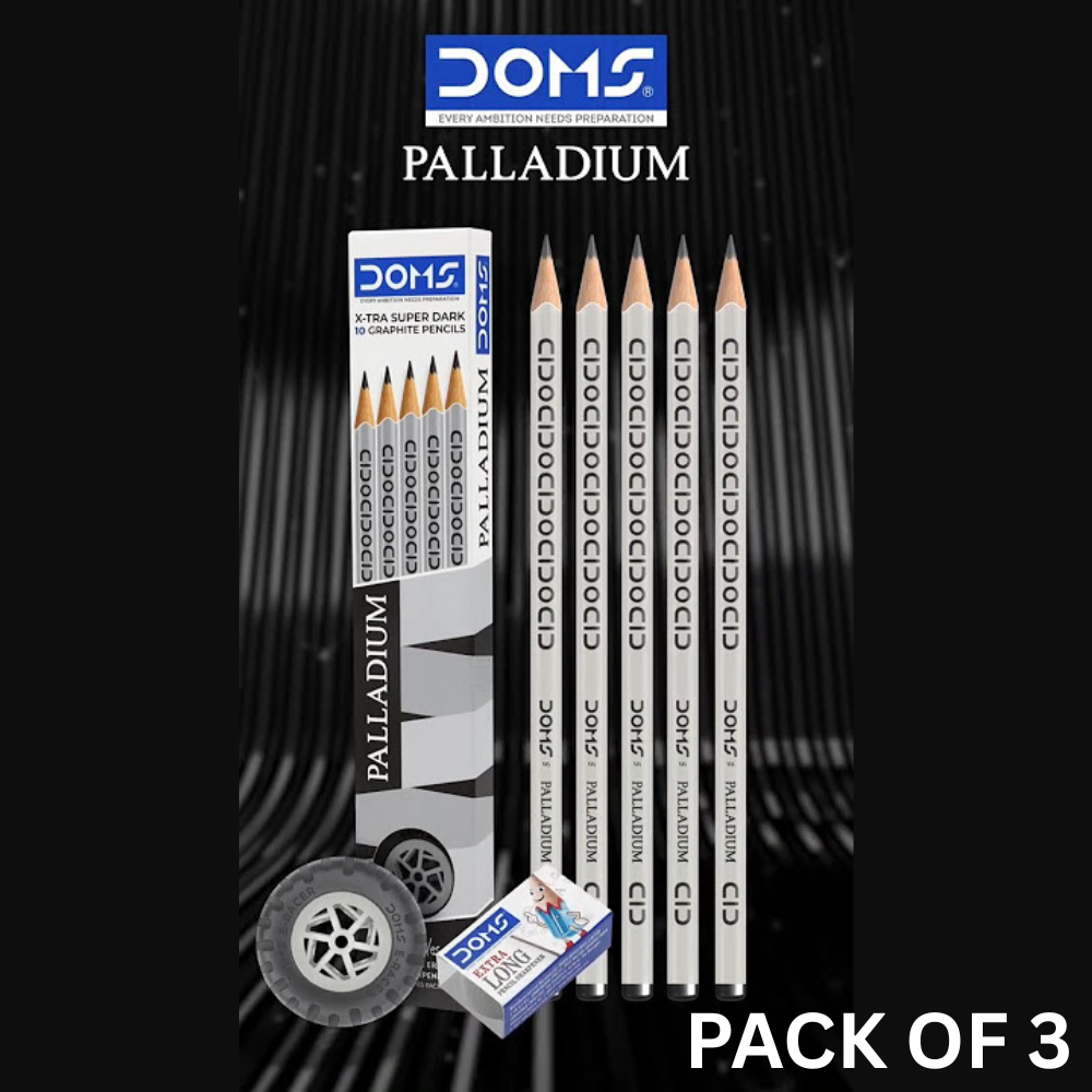 DOMS Palladium X-Tra Super Dark Graphite Pencils – Pack of 50 | Extra Dark, Smooth Writing & Drawing Pencils for School, Office, and Art Use