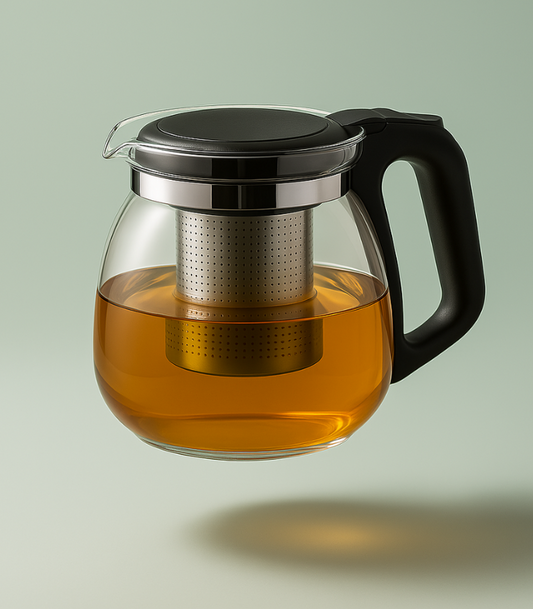 950ml Glass Tea Kettle with Stainless Steel Strainer – Heat-Resistant Teapot for Loose Leaf Tea & Infusions