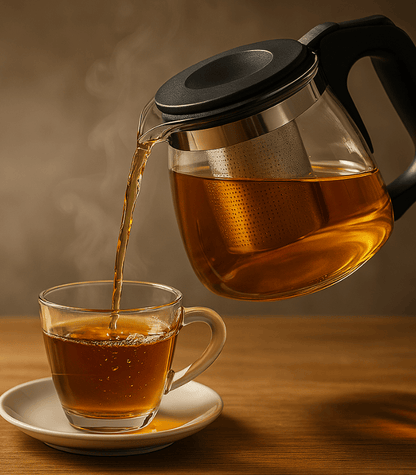 950ml Glass Tea Kettle with Stainless Steel Strainer – Heat-Resistant Teapot for Loose Leaf Tea & Infusions