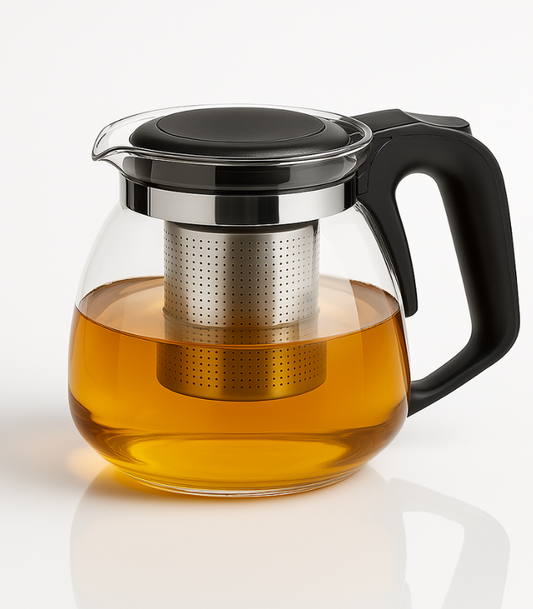 950ml Glass Tea Kettle with Stainless Steel Strainer – Heat-Resistant Teapot for Loose Leaf Tea & Infusions