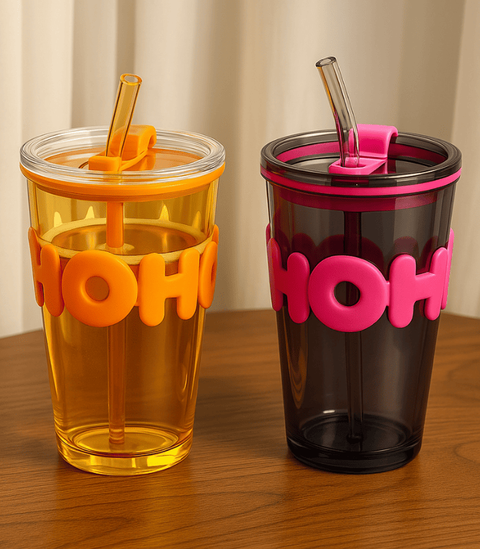 400ml Tumbler with Lid, Straw & Silicone Grip – Leak-Proof Reusable Drink Cup for Hot & Cold Beverages