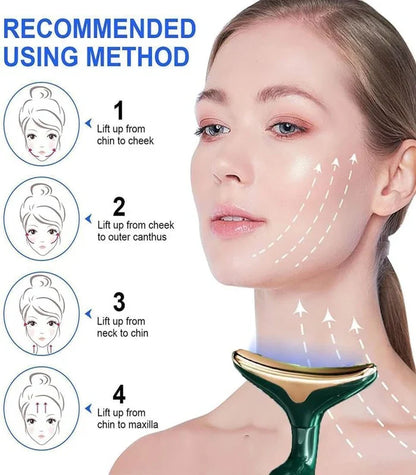 4D Electric Face & Neck Massager – Skin Tightening, Lifting & Anti-Aging Beauty Tool with Interchangeable Heads