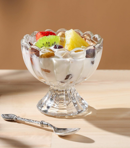 210ml Glass Ice Cream Cup Set of 6 – Dessert Bowls for Sundaes, Pudding & Sweets