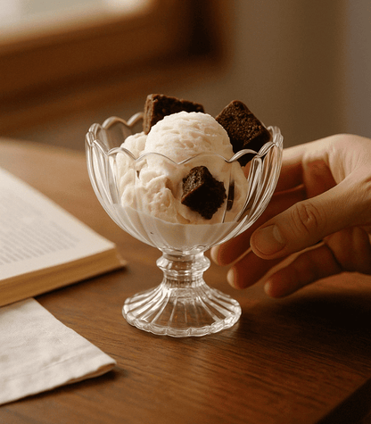 210ml Glass Ice Cream Cup Set of 6 – Dessert Bowls for Sundaes, Pudding & Sweets