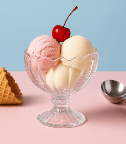 210ml Glass Ice Cream Cup Set of 6 – Dessert Bowls for Sundaes, Pudding & Sweets