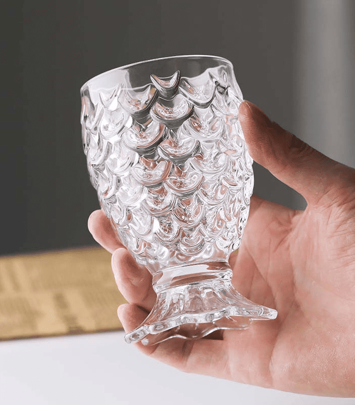 Deli 60ml Fish Scale Shot Glass Set of 6 – Textured Heavy Base Whiskey Glasses