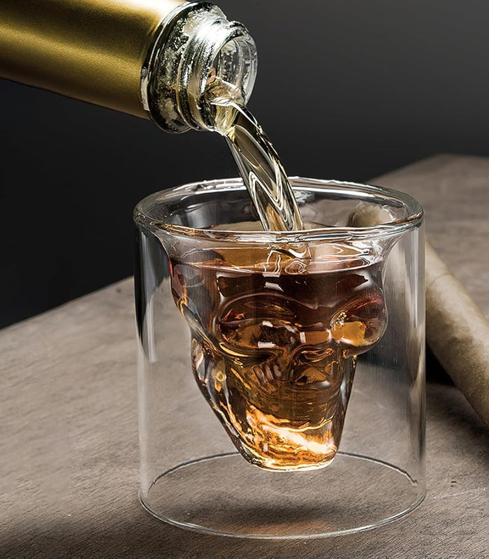 150ml Skull Glass Tumbler – Double Wall Whiskey, Cocktail Glass for Bar, Party & Gifting