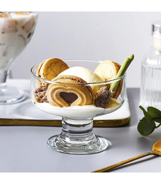 Elegant 160 ml Glass Ice Cream Cups – Set of 6 Dessert Bowls
