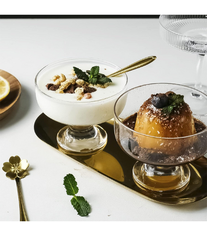 Elegant 160 ml Glass Ice Cream Cups – Set of 6 Dessert Bowls