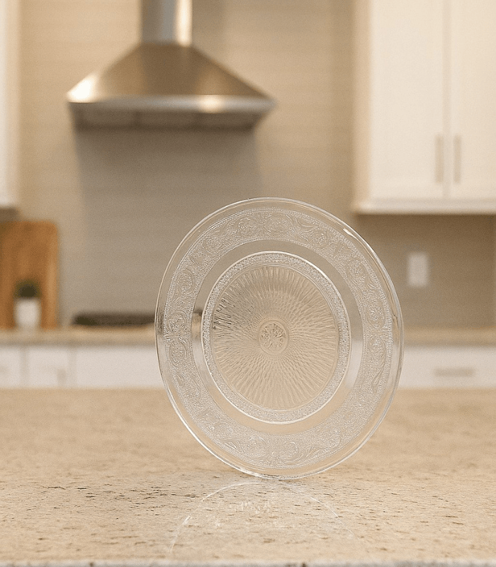 Elegant Glass Dinner Plate Set – 6 Pcs Decorative Transparent Plates for Dining, Serving & Special Occasions