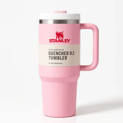 Stanley Quencher H2.0 FlowState Tumbler – 40oz / 1.18L Rose Pink, Vacuum Insulated Stainless Steel with Handle & Straw