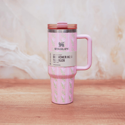 Stanley Quencher H2.0 Tumbler 1.18L – Pink Floral Limited Edition, Double Wall Vacuum Insulated Stainless Steel Mug with Handle & Straw