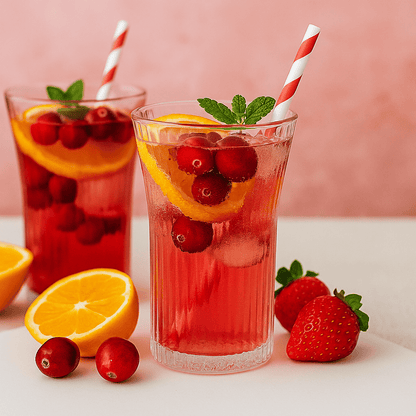 DELI Premium Water Glass Set Of 6 – 270ml Clear Ribbed Drinking Glasses for Water, Juice & Beverages – Set of 6