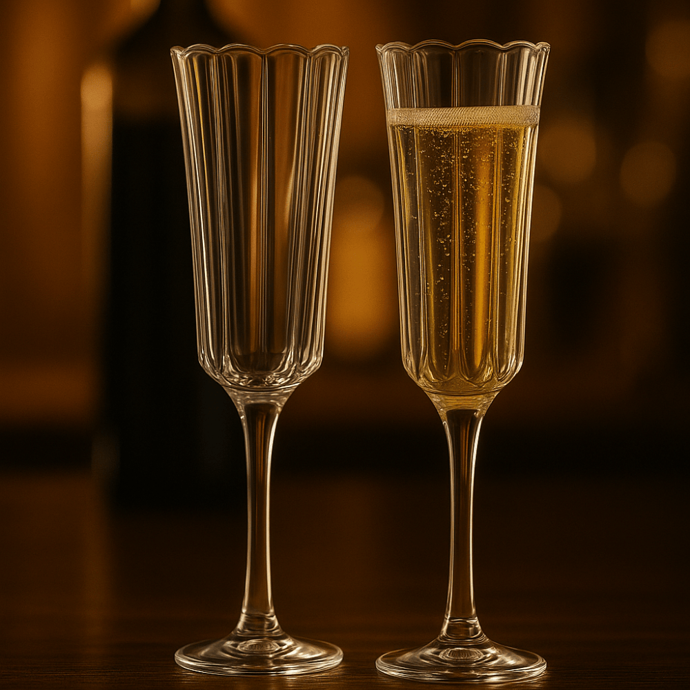 SOGA Champagne Glass Set of 6 – 190ml Crystal Clear Fluted Glasses for Sparkling Wine & Mimosas