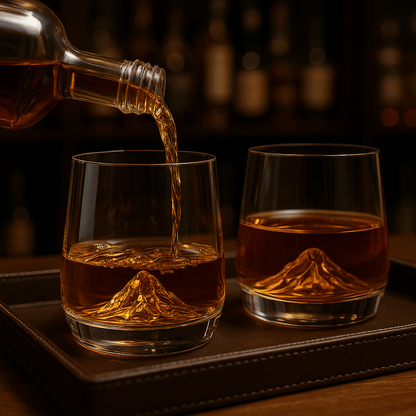 Mountain Base Whiskey Glass – 300ml Crystal Clear Tumbler for Scotch, Bourbon & Cocktails