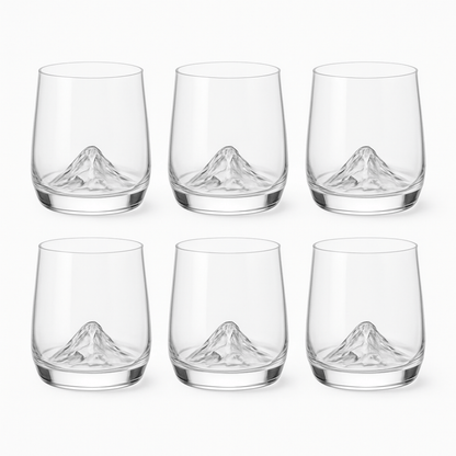 Mountain Base Whiskey Glass – 300ml Crystal Clear Tumbler for Scotch, Bourbon & Cocktails