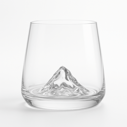 Mountain Base Whiskey Glass – 300ml Crystal Clear Tumbler for Scotch, Bourbon & Cocktails