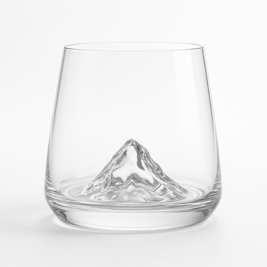 Mountain Base Whiskey Glass – 300ml Crystal Clear Tumbler for Scotch, Bourbon & Cocktails