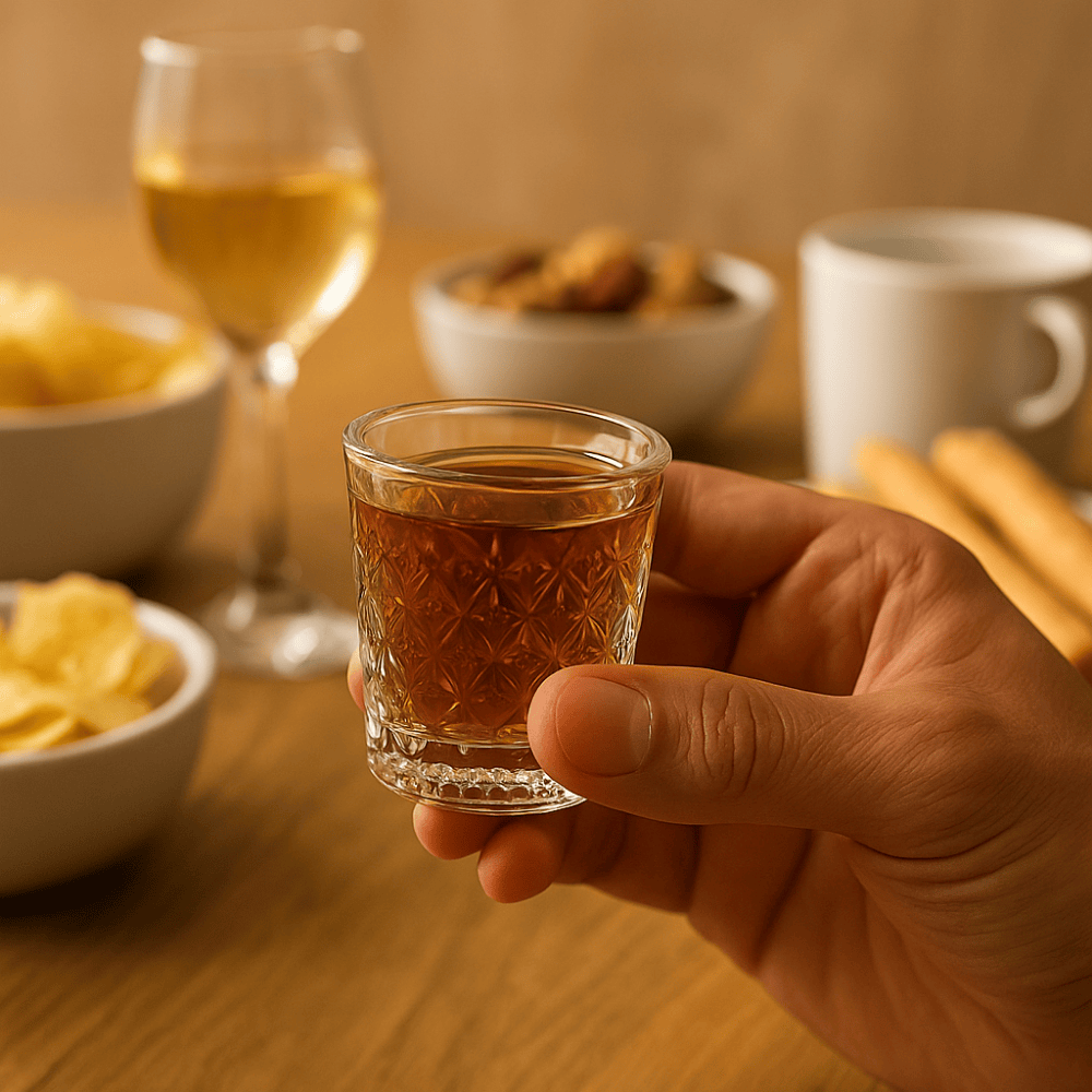 Diamond Cut Shot Glass Set – 60ml Heavy Base Whiskey & Liquor Glasses, Set of 6