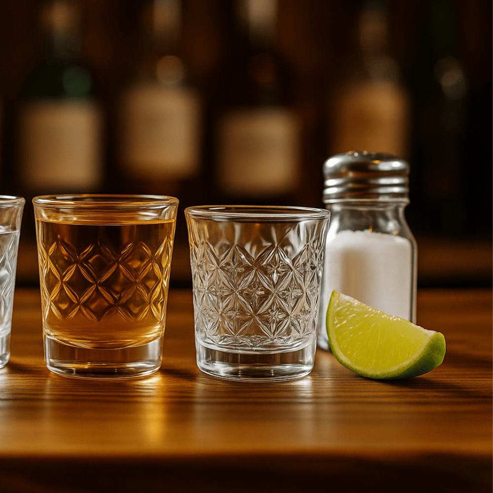 Diamond Cut Shot Glass Set – 60ml Heavy Base Whiskey & Liquor Glasses, Set of 6