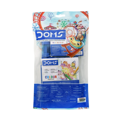 DOMS Art Event Kit – Colour Pencils + Wax Crayons + Eraser & Sharpener Combo for Kids (Set of 3 Items) PACK OF 2