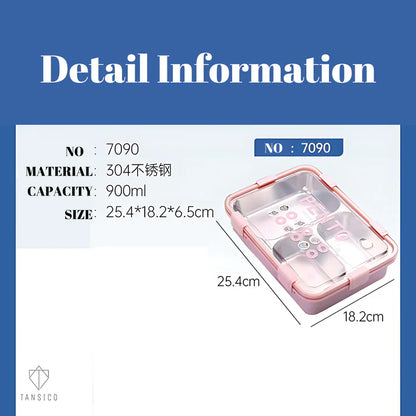 3 Smart Compartment  Bento Lunch Box