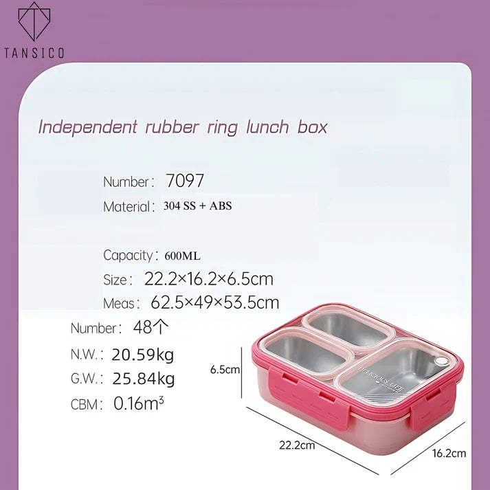 3 Compartment Leakproof Lunch Box