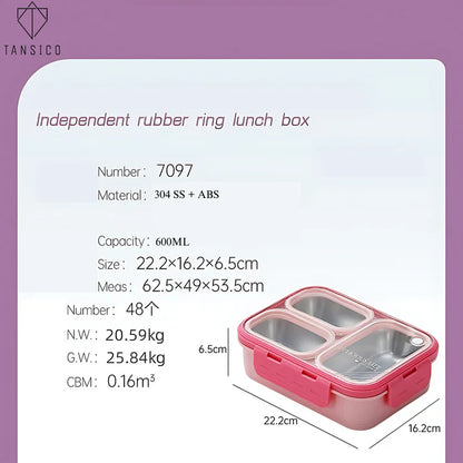 3 Compartment Leakproof Lunch Box