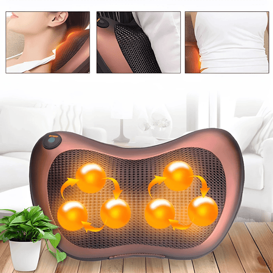 Electric Shiatsu Massage Pillow with Heat – Neck, Back, Waist, Legs & Full Body Pain Relief Cushion | 30W Powerful Motor