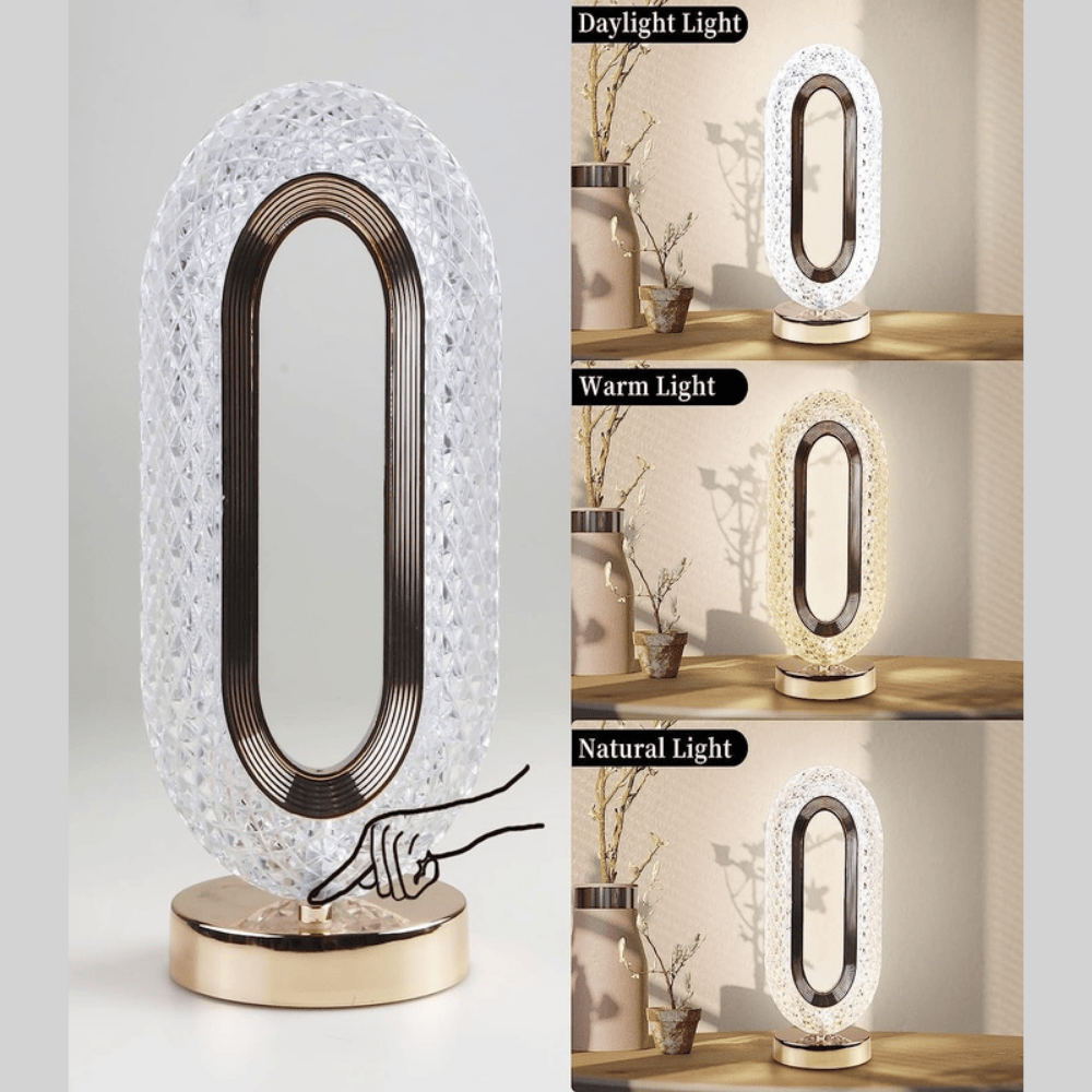 Luxury Rectangle Crystal Table Lamp – Modern Decorative LED Night Light for Living Room & Bedroom