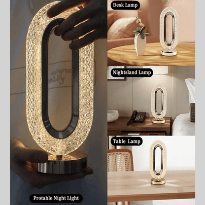 Luxury Rectangle Crystal Table Lamp – Modern Decorative LED Night Light for Living Room & Bedroom