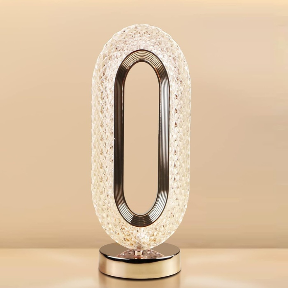 Luxury Rectangle Crystal Table Lamp – Modern Decorative LED Night Light for Living Room & Bedroom