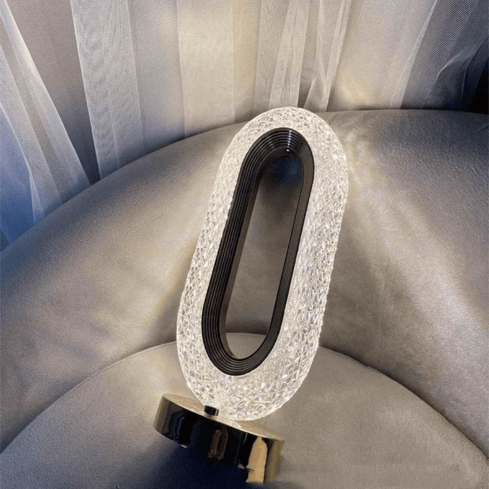 Luxury Rectangle Crystal Table Lamp – Modern Decorative LED Night Light for Living Room & Bedroom