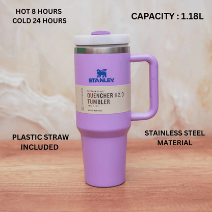 Stanley Quencher H2.0 Tumbler 1.18L – Matte Lavender Purple, Double-Wall Vacuum Insulated Travel Mug with Handle & Straw