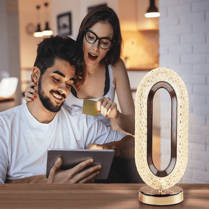 Luxury Rectangle Crystal Table Lamp – Modern Decorative LED Night Light for Living Room & Bedroom