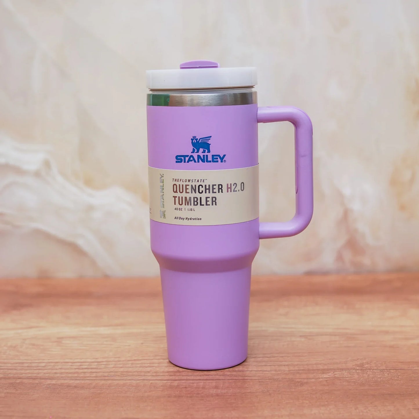 Stanley Quencher H2.0 Tumbler 1.18L – Matte Lavender Purple, Double-Wall Vacuum Insulated Travel Mug with Handle & Straw