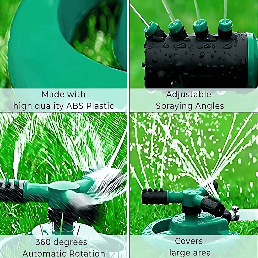 360° Rotating Garden Sprinkler – Adjustable Lawn Watering System for Yard, Plants & Irrigation