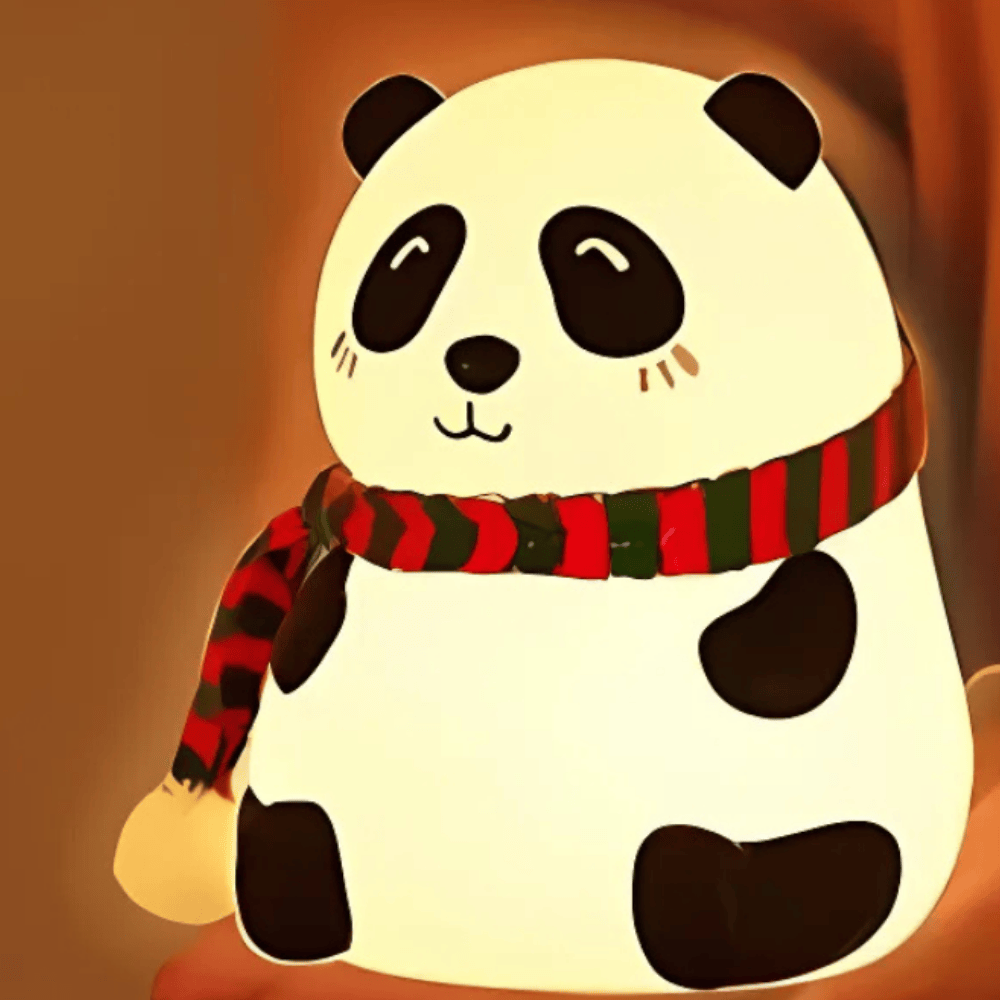 Panda LED Night Lamp – Cute Silicone Rechargeable Touch Light for Kids & Home Decor